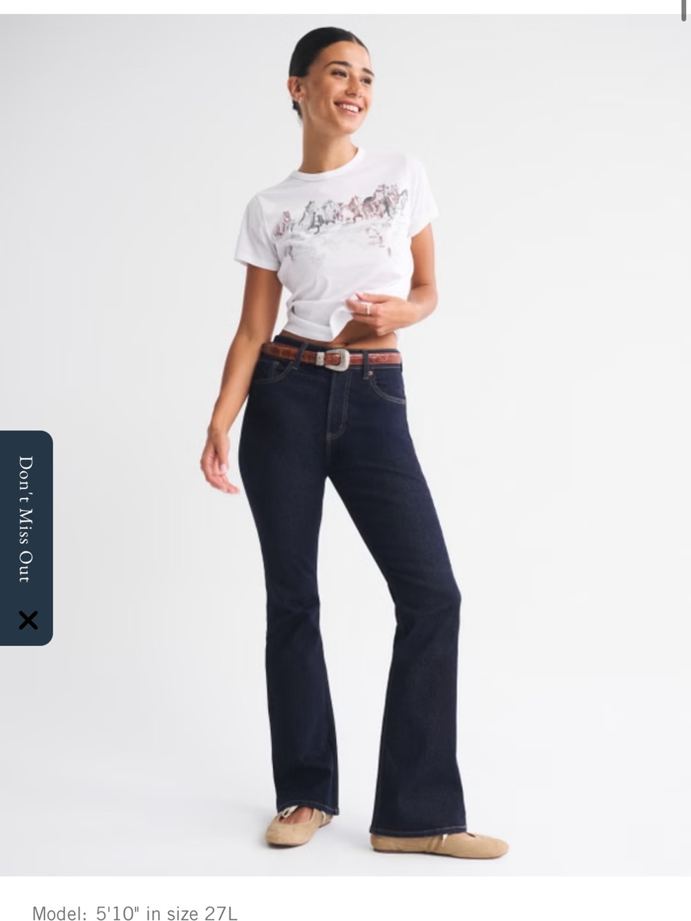 Abercrombie & Fitch Dark Wash Boot Cut Jeans Curve Love & Extra Long